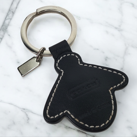 COACH Vintage Bee Key Fob Ring Purse Charm Rare HTF Leather Yellow Black Silver - Picture 3 of 4